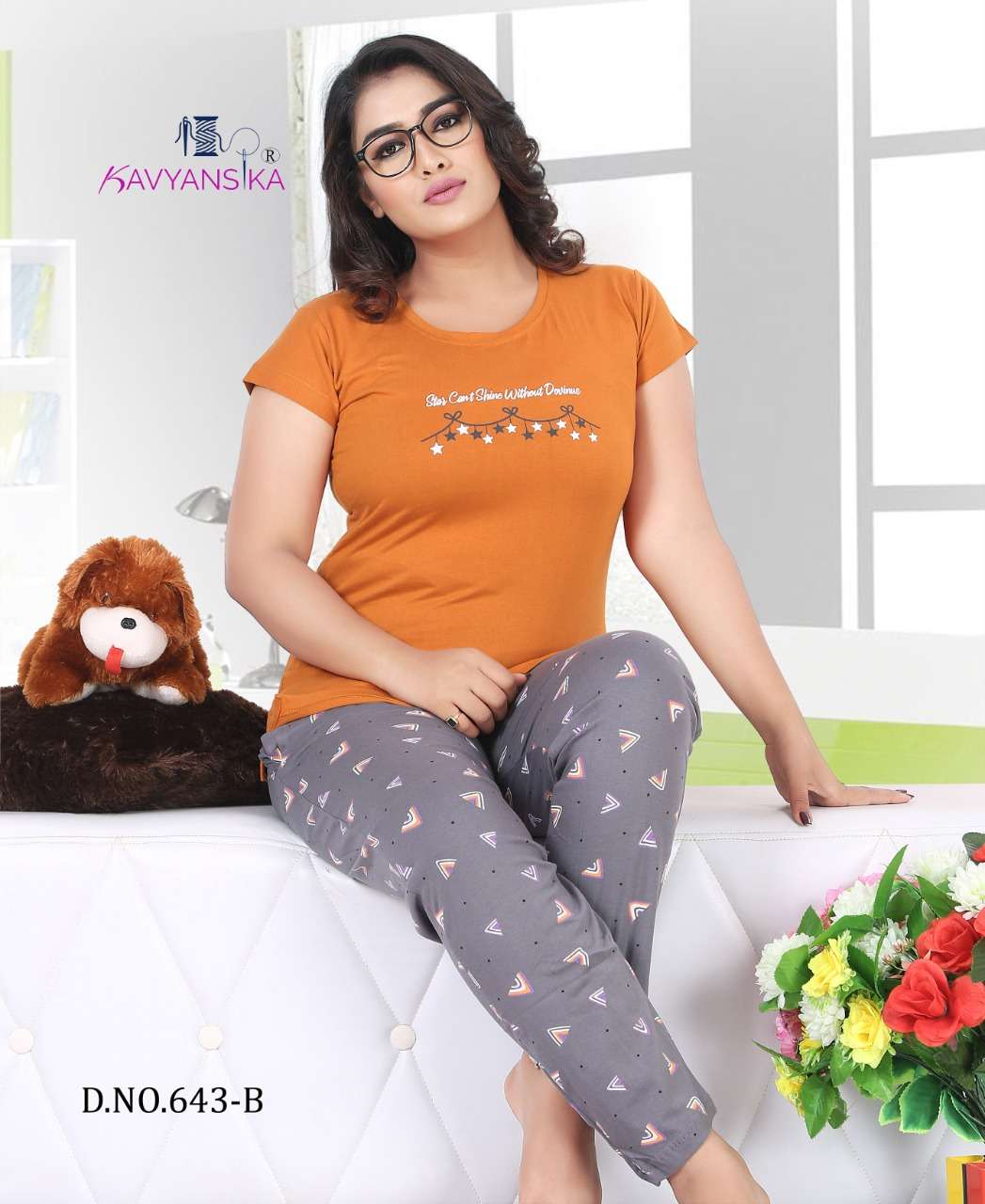 Ready At Store-Vol 643 Kavyansika Hosiery Cotton Pyjama Night Suits