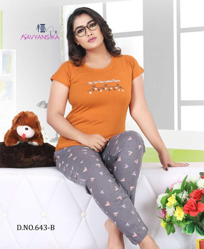 Ready At Store-Vol 643 Kavyansika Hosiery Cotton Pyjama Night Suits