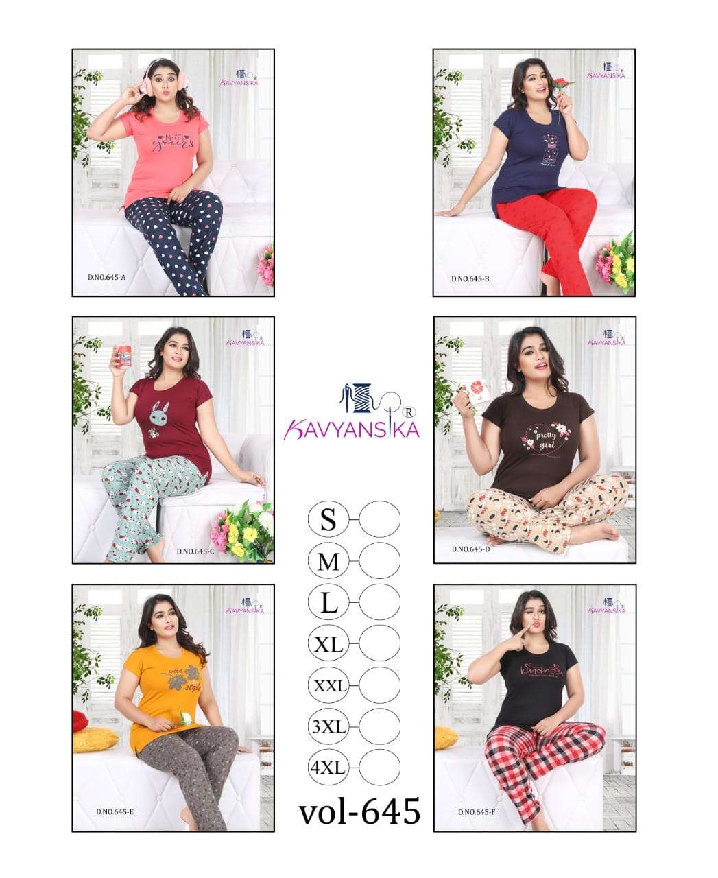 Ready At Store-Vol 645 Kavyansika Hosiery Cotton Pyjama Night Suits