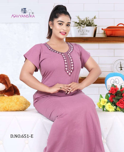 Ready At Store-Vol 651 Kavyansika Hosiery Cotton Night Gowns