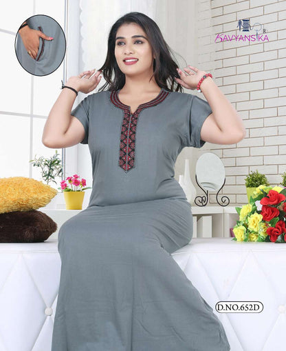 Ready At Store-Vol 652 Kavyansika Hosiery Cotton Night Gowns