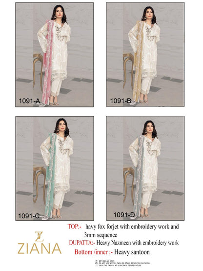 Ready At Store 1091 Ziana Fox Georgette Pakistani Salwar Suits