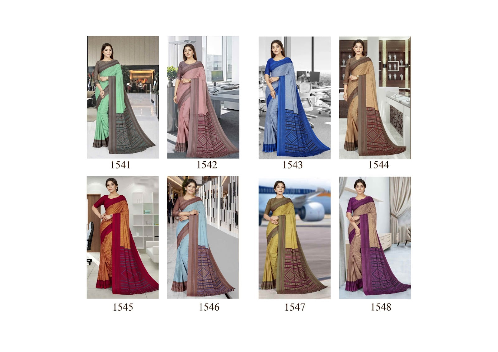 Red Box-Vol 04 Bansi Fashion Crape Uniform Sarees