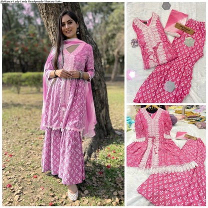 Reliance Lady Leela Rayon Cotton Readymade Sharara Suits