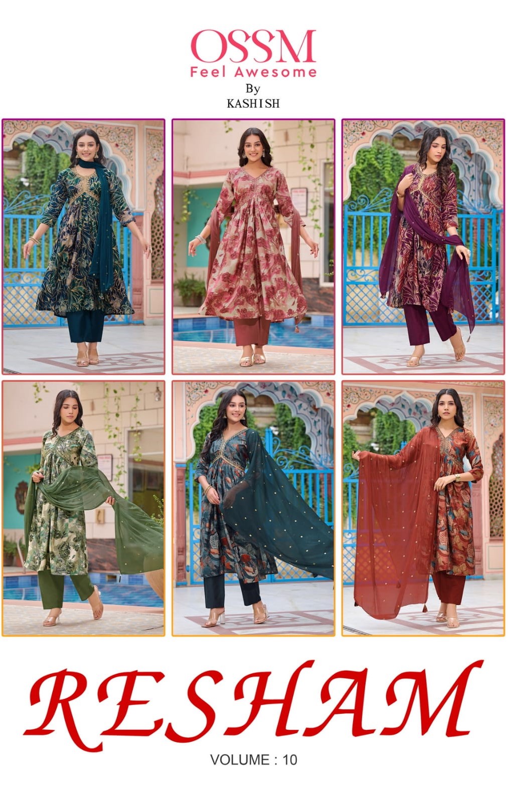 Resham Vol 10 Ossm Chanderi Readymade Pant Style Suits