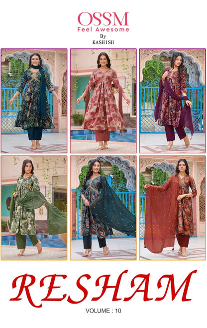 Resham Vol 10 Ossm Chanderi Readymade Pant Style Suits