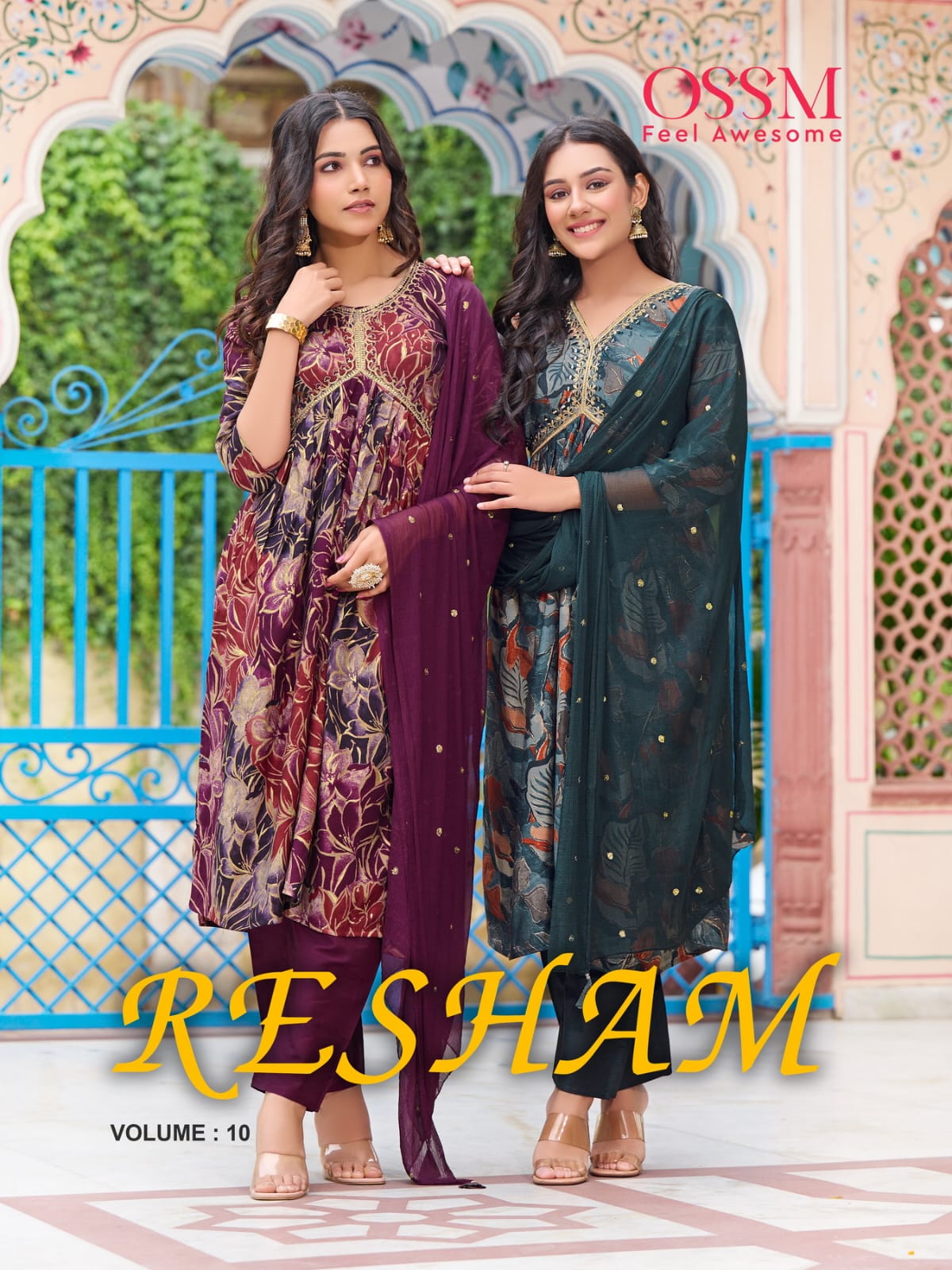 Resham Vol 10 Ossm Chanderi Readymade Pant Style Suits