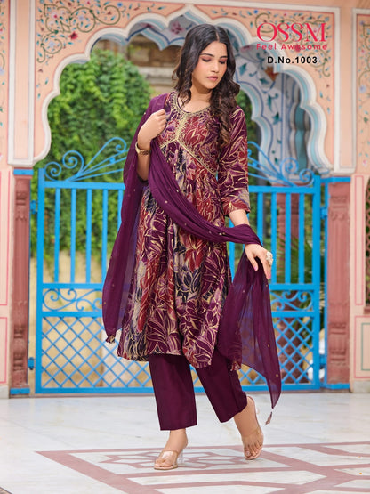Resham Vol 10 Ossm Chanderi Readymade Pant Style Suits