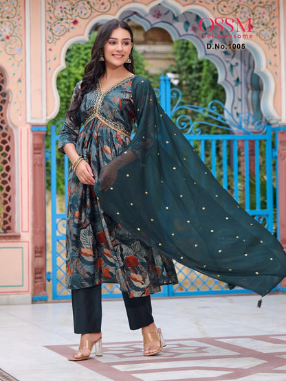 Resham Vol 10 Ossm Chanderi Readymade Pant Style Suits