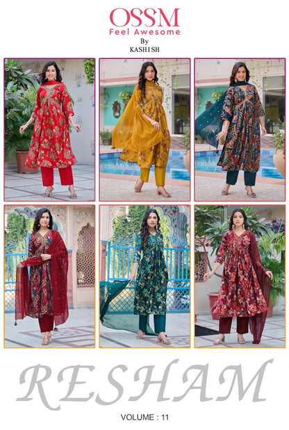 Resham Vol 11 Ossm Chanderi Modal Readymade Pant Style Suits