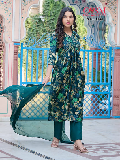 Resham Vol 11 Ossm Chanderi Modal Readymade Pant Style Suits