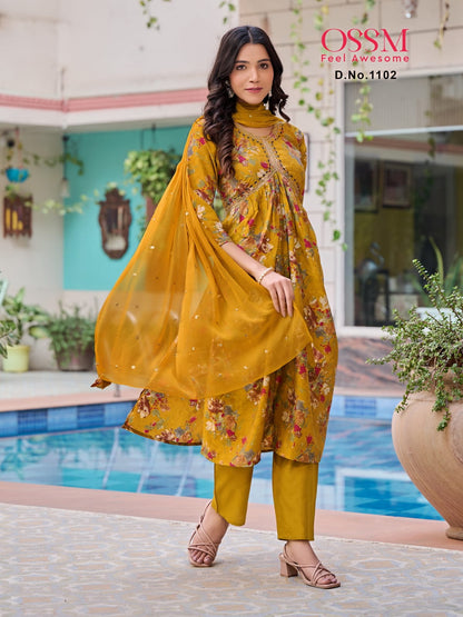 Resham Vol 11 Ossm Chanderi Modal Readymade Pant Style Suits