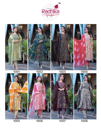 Resham Vol 1 Radhika Lifestyle Rayon Capsule Readymade Pant Style Suits