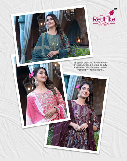 Resham Vol 1 Radhika Lifestyle Rayon Capsule Readymade Pant Style Suits