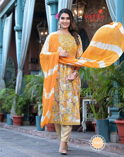 Resham Vol 1 Radhika Lifestyle Rayon Capsule Readymade Pant Style Suits