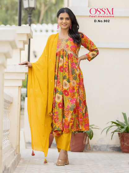 Resham Vol 9 Ossm Chanderi Readymade Pant Style Suits