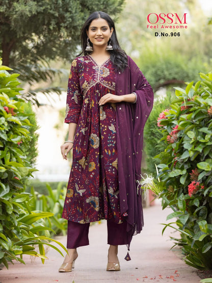 Resham Vol 9 Ossm Chanderi Readymade Pant Style Suits