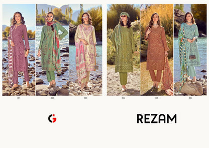 Rezam Gull Jee Viscose Pashmina Suits