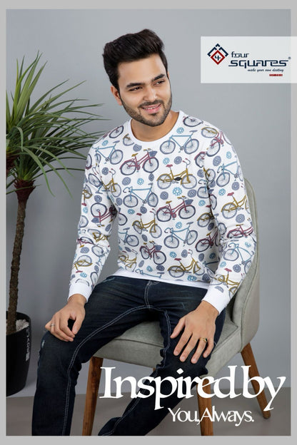 Rf-37 4 Four Squares Looper Mens Tshirts