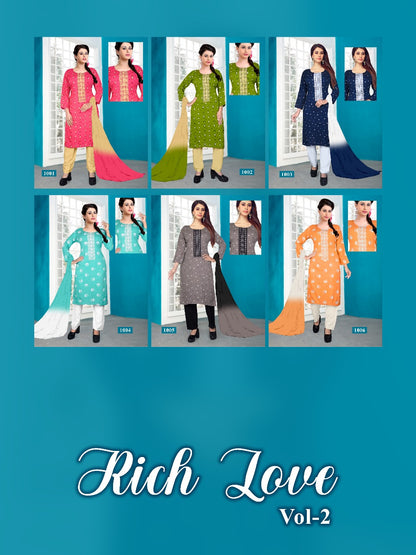 Rich Love Vol 2 Kavinay Rayon Readymade Pant Style Suits
