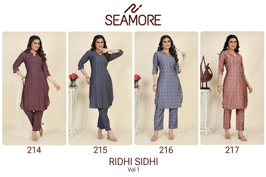 Ridhi Sidhi Seamore Modal Viscose Kurti Pant Set