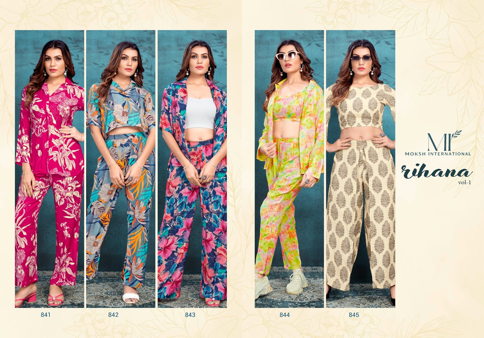 Rihana Vol 1 Moksh International Viscose Muslin Co Ord Set