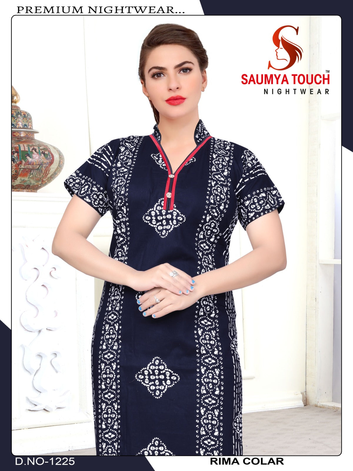 Rima-1001-B Saumya Touch Night Gowns