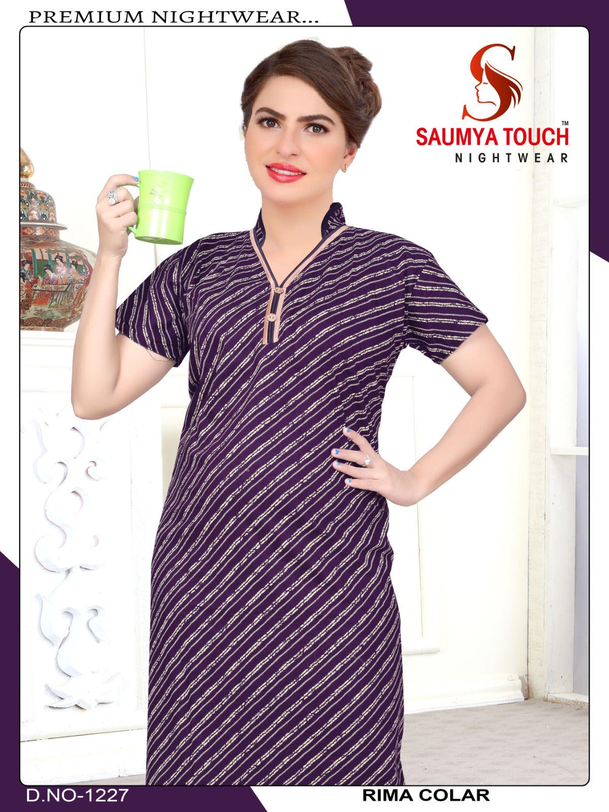 Rima-1001-B Saumya Touch Night Gowns