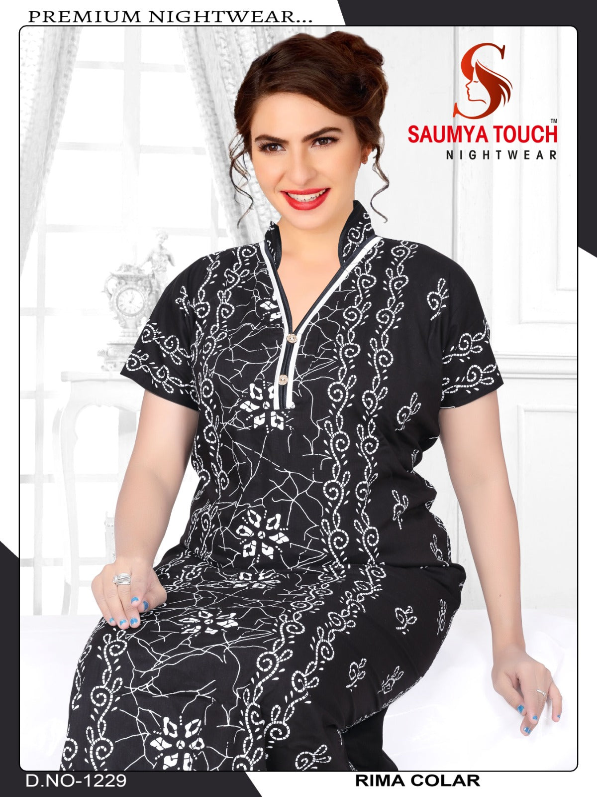 Rima-1001-B Saumya Touch Night Gowns