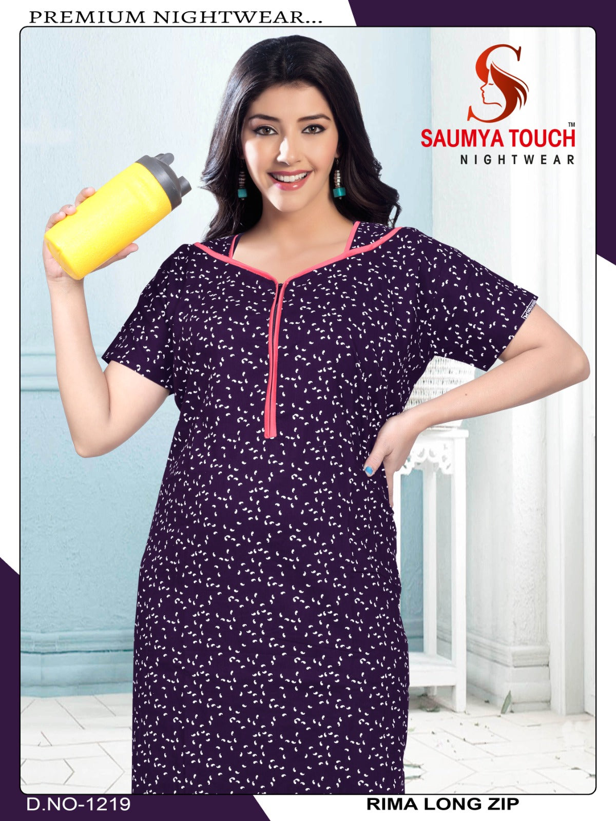 Rimay-1001-A Saumya Touch Night Gowns