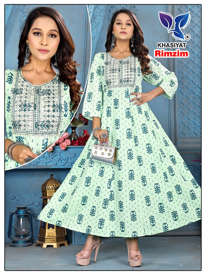 Rimzim Khasiyat Rayon Anarkali Kurtis