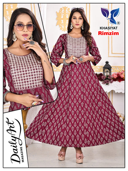 Rimzim Khasiyat Rayon Anarkali Kurtis