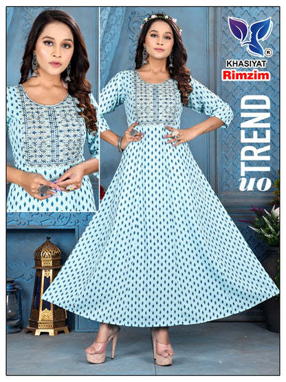Rimzim Khasiyat Rayon Anarkali Kurtis