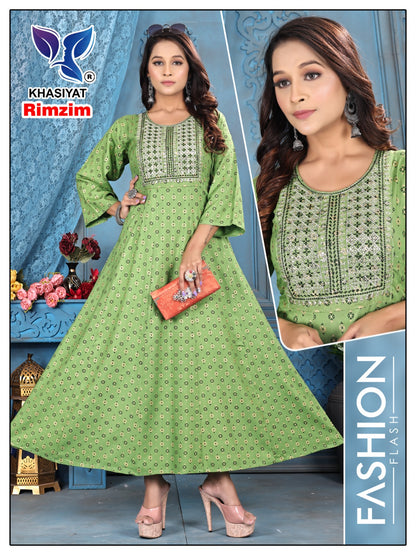 Rimzim Khasiyat Rayon Anarkali Kurtis