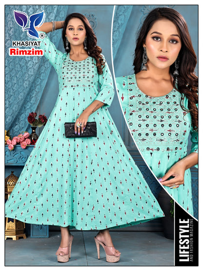 Rimzim Khasiyat Rayon Anarkali Kurtis