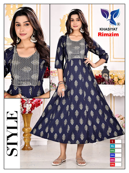 Rimzim Khasiyat Rayon Anarkali Kurtis