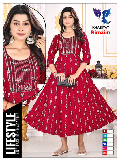 Rimzim Khasiyat Rayon Anarkali Kurtis