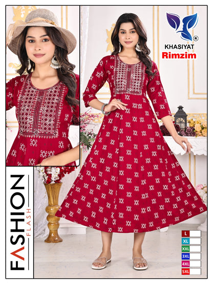 Rimzim Khasiyat Rayon Anarkali Kurtis