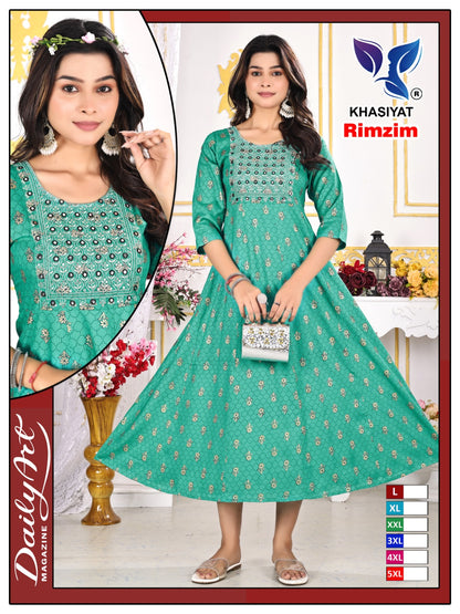 Rimzim Khasiyat Rayon Anarkali Kurtis