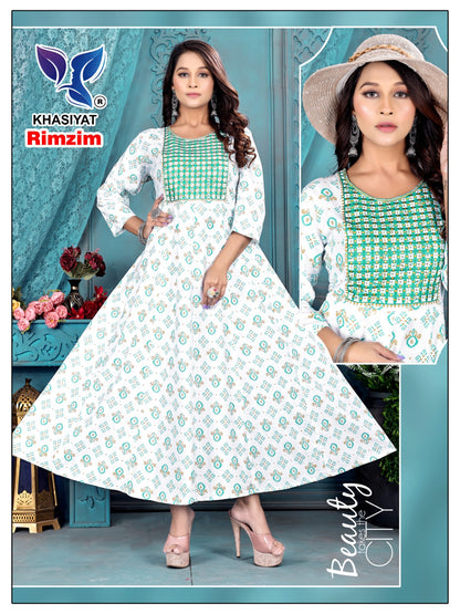 Rimzim Khasiyat Rayon Anarkali Kurtis