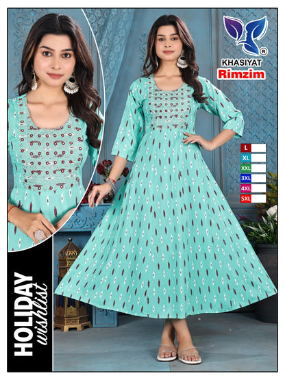 Rimzim Khasiyat Rayon Anarkali Kurtis