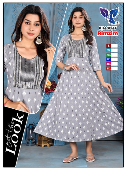 Rimzim Khasiyat Rayon Anarkali Kurtis
