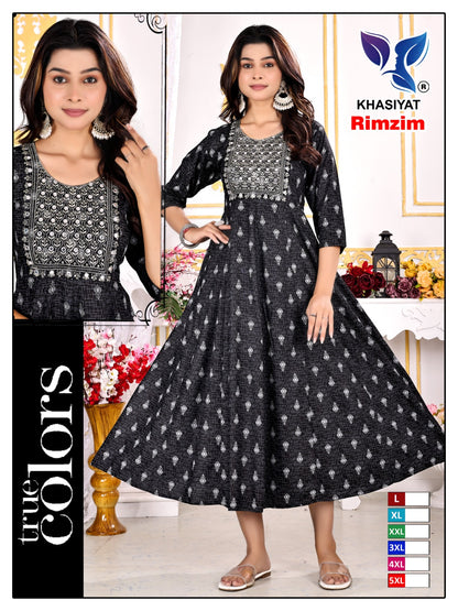 Rimzim Khasiyat Rayon Anarkali Kurtis