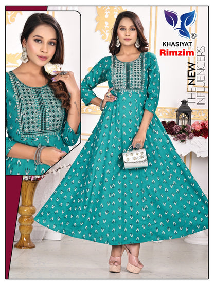 Rimzim Khasiyat Rayon Anarkali Kurtis