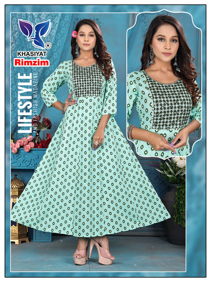 Rimzim Khasiyat Rayon Anarkali Kurtis