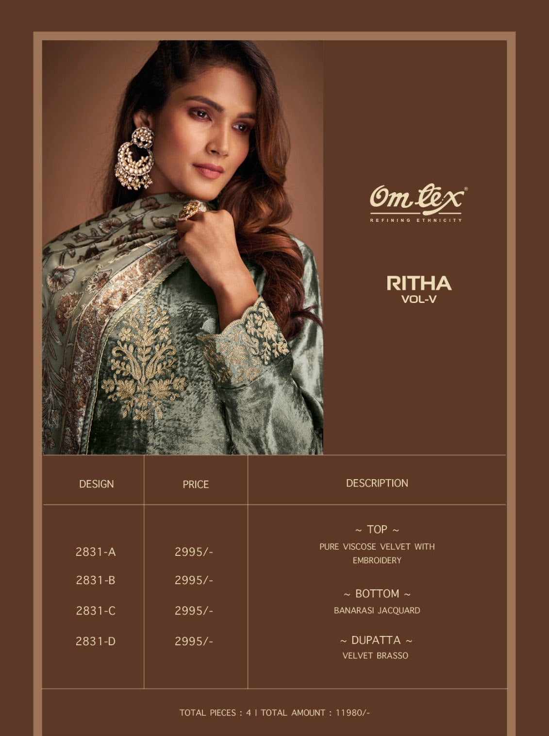 Ritha Vol 5 2831 Omtex Velvet Suits