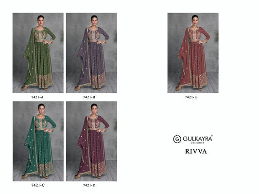 Rivva Gulkayra Designer Georgette Readymade Plazzo Style Suits