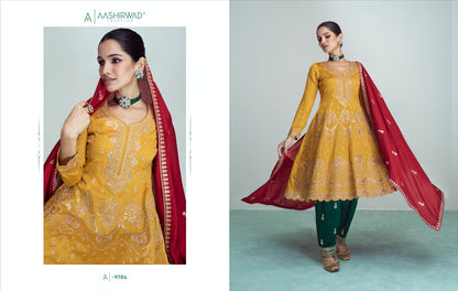 Riwaaz-Nx-Colour Aashirwad Creation Silk Pakistani Readymade Suits