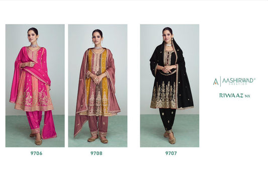 Riwaaz-Nx Aashirwad Creation Silk Readymade Suits