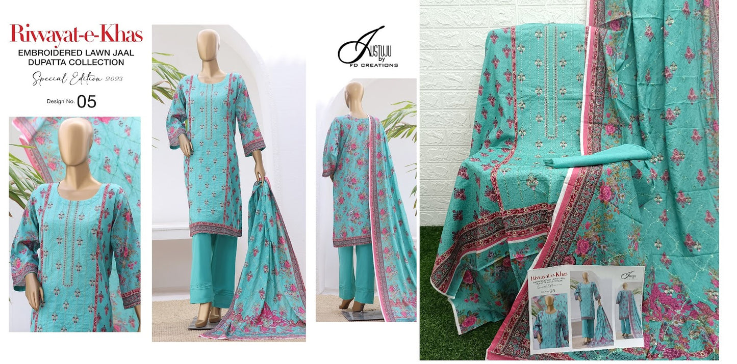 Riwayat E Khas-Edition Justuju Lawn Original Pakistani Suits